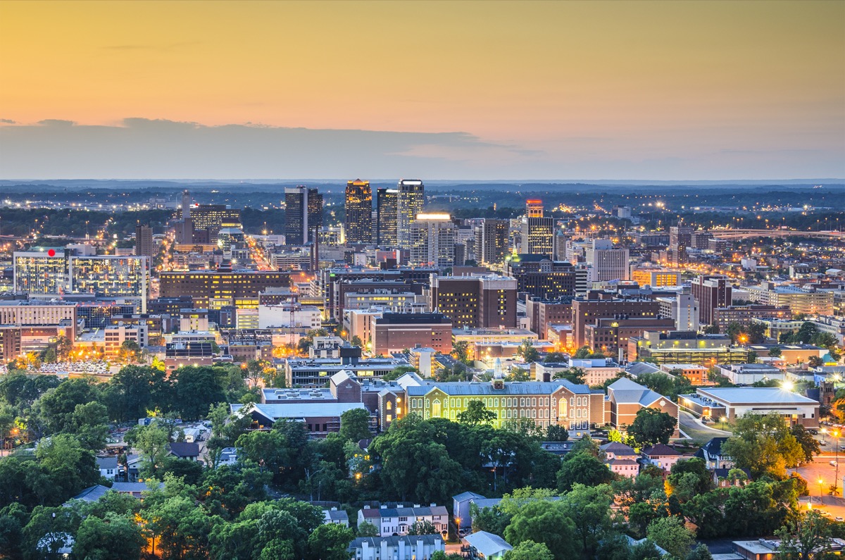 cityscape photo of Birmingham, Alabama at dusk