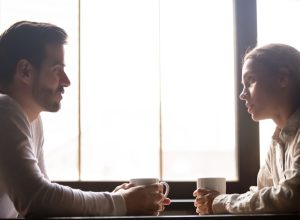 Couple having a serious conversation