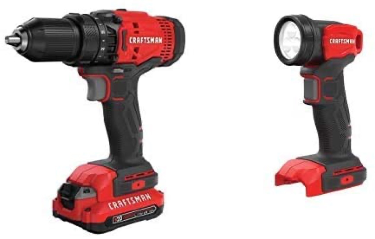 red and black cordless drill