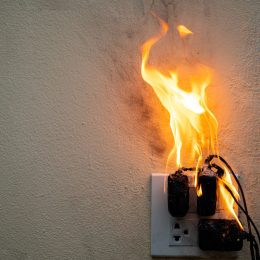 outlet on fire