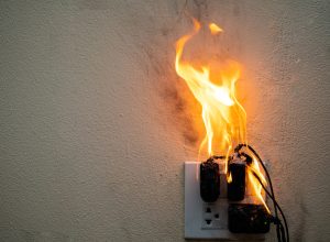 outlet on fire