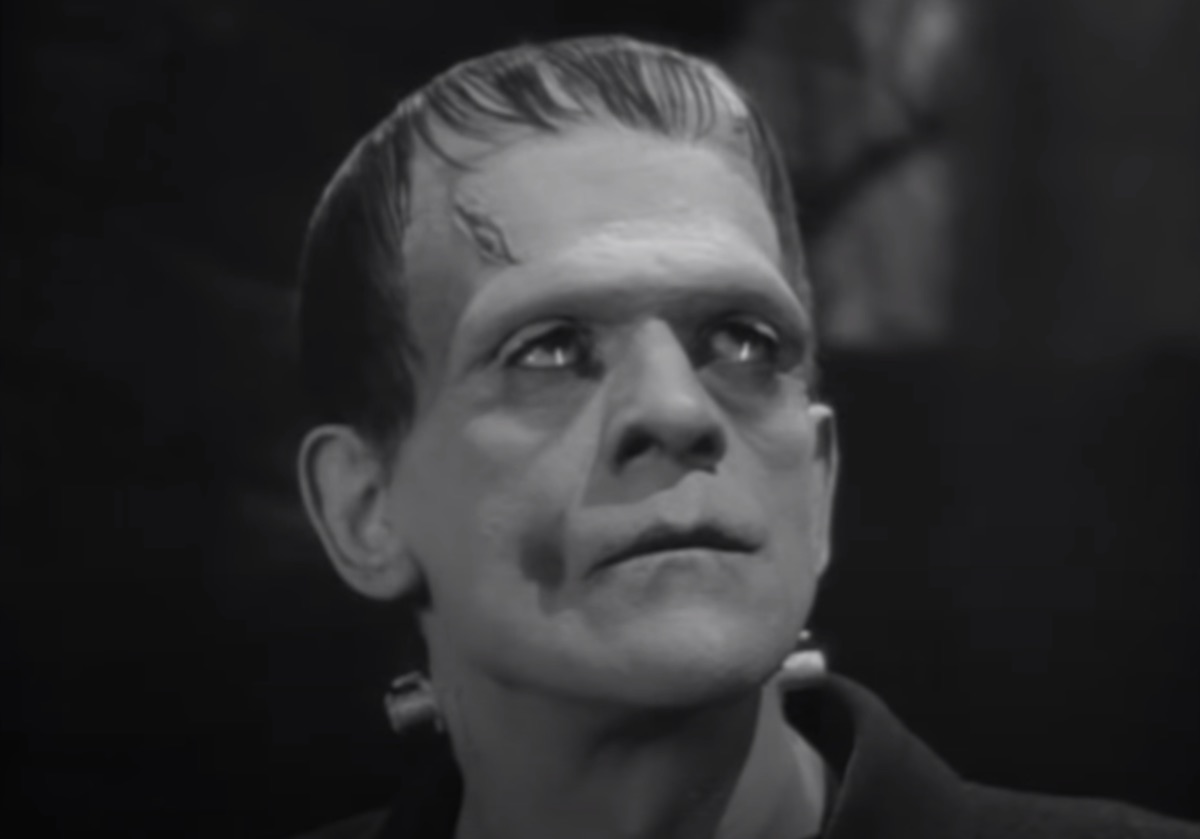 closeup of frankenstein's monster in 1931 movie