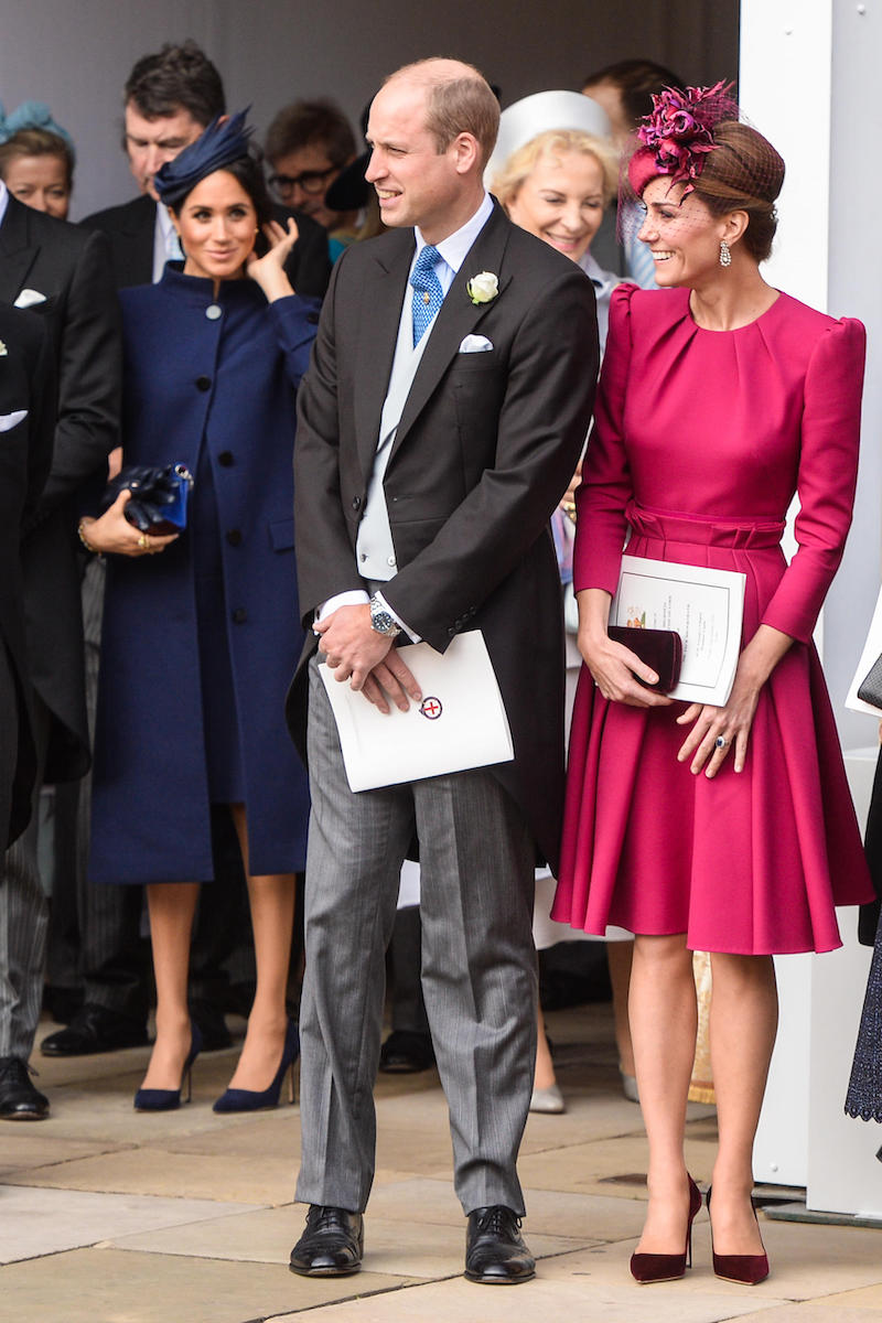 Prince William, William Duke of Cambridge, and Kate Middleton, Catherine Duchess of Cambridge, at the wedding of Princess Eugenie of York and Jack Brooksbank in Windsor on 12 Oct 2018
