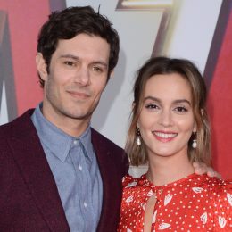 Adam Brody, Leighton Meester at the "Shazam" Premiere at the TCL Chinese Theater IMAX on March 28, 2019 in Los Angeles, CA