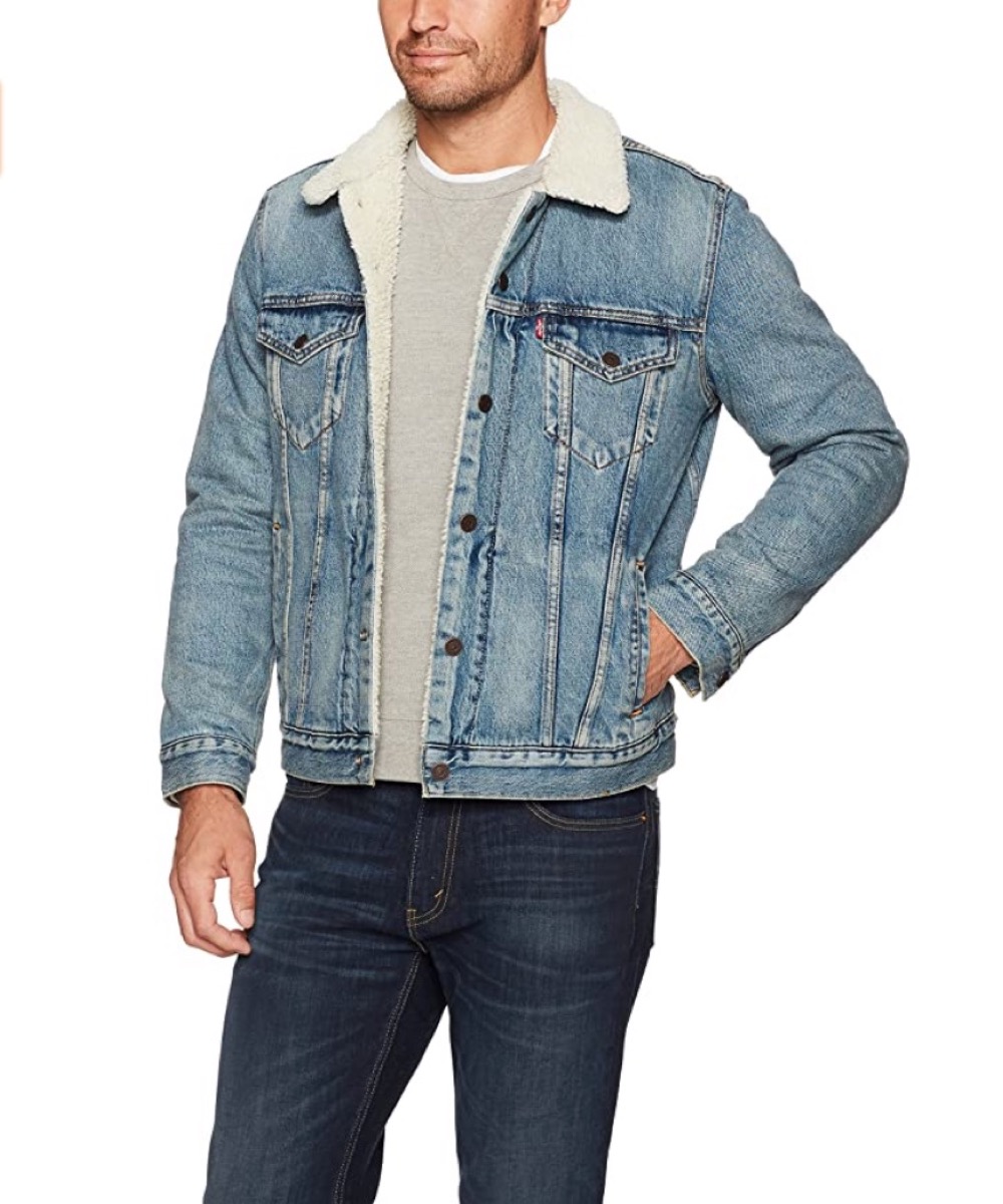 young white man in jean jacket