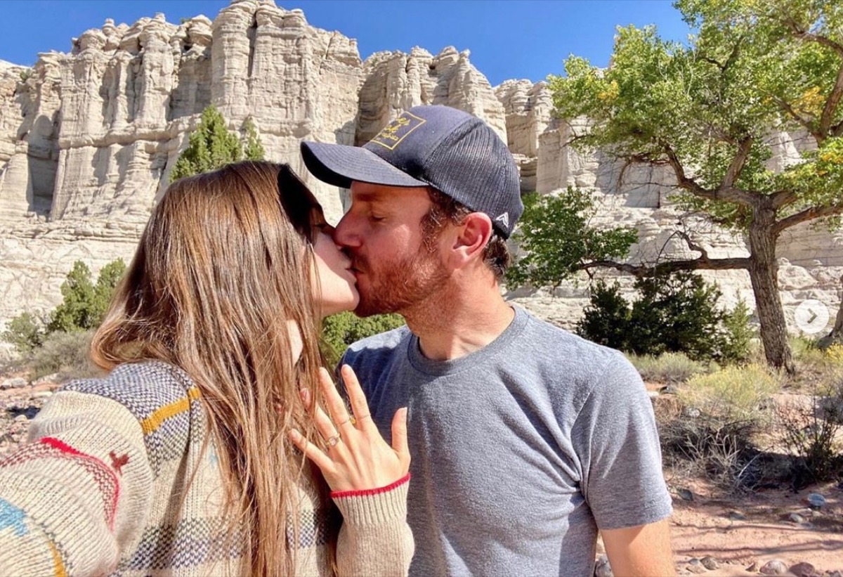 lily collins and charlie mcdowell engagement shot