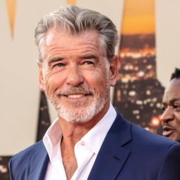 Pierce Brosnan attends The Los Angeles Premiere Of "Once Upon a Time in Hollywood" held at TCL Chinese Theatre in July 2019
