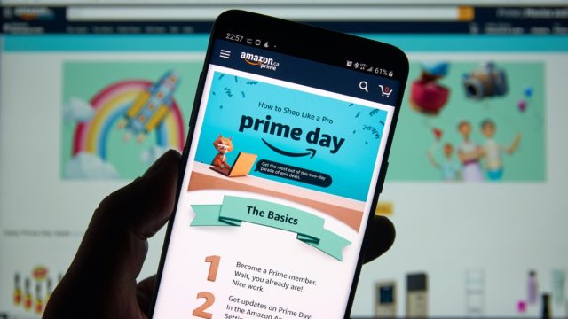 smart phone with amazon prime day open