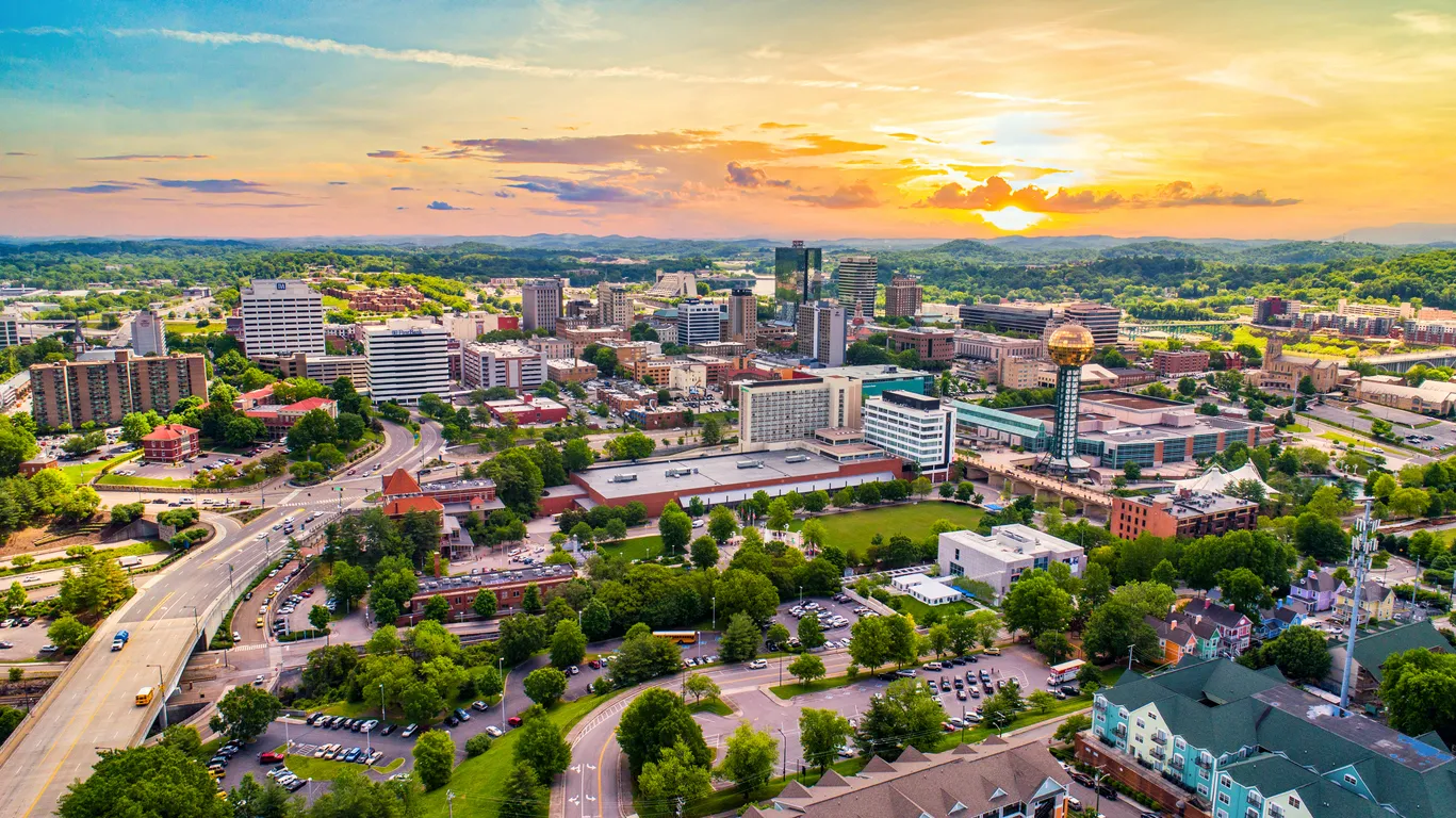 The skyline of Knoxville, Tennessee