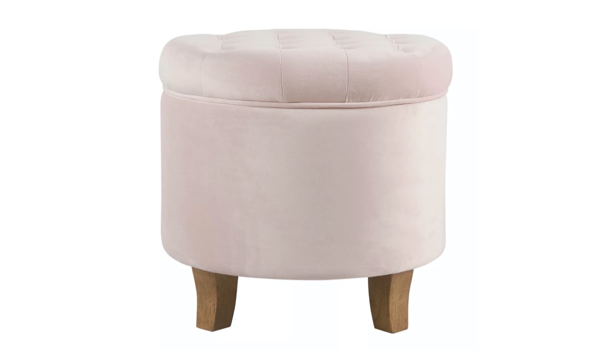 blush colored storage stool