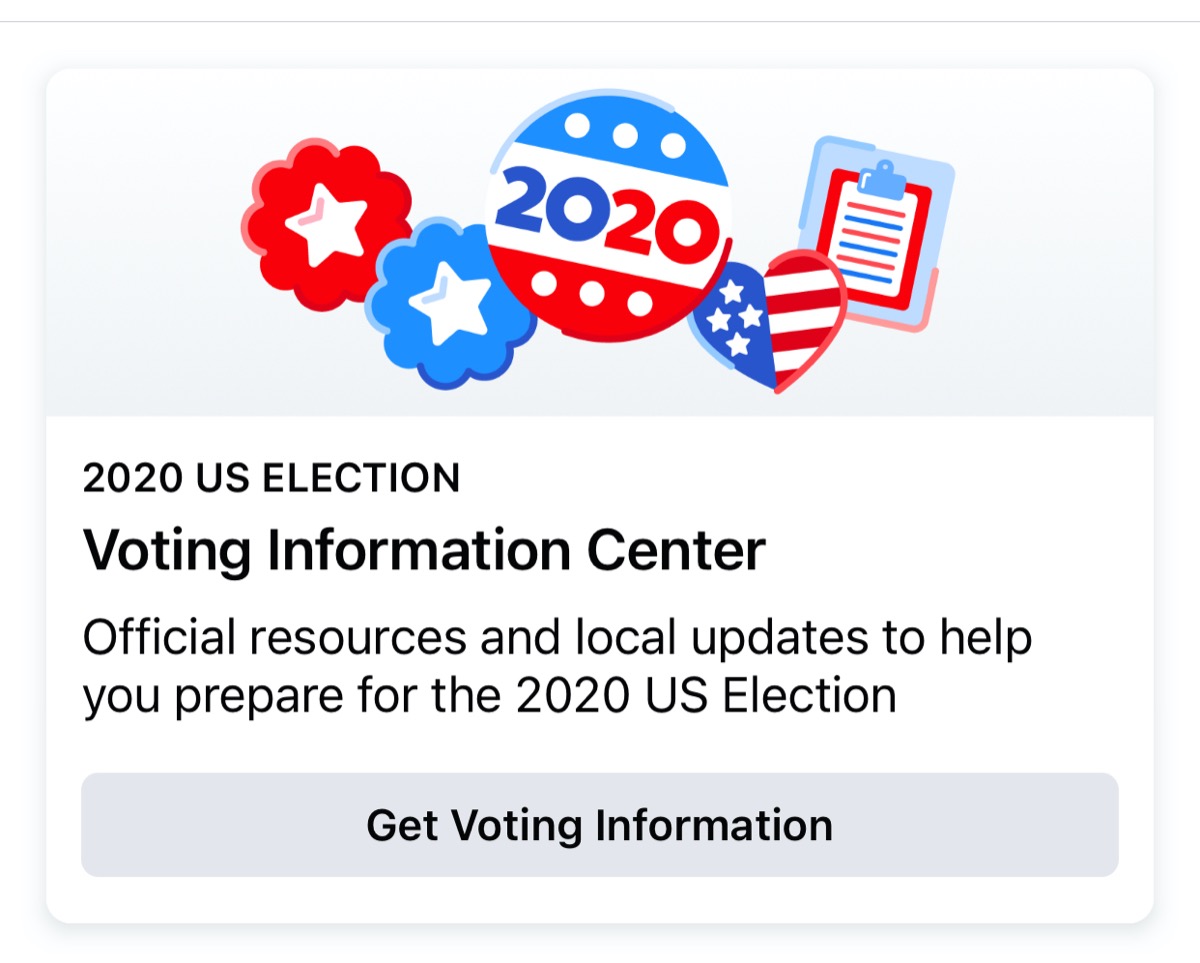voting information center page on Facebook