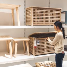 woman looking at IKEA furniture