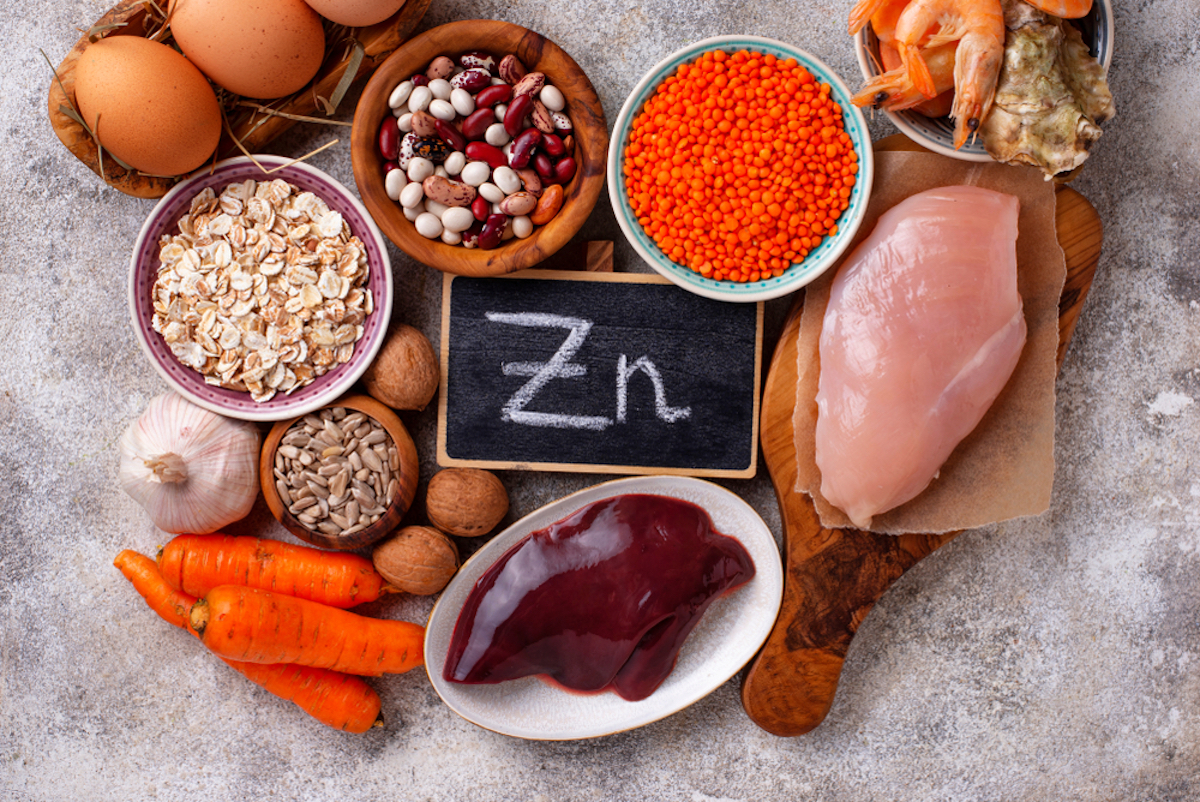 ealthy product sources of zinc, including chicken, liver, shellfish, and eggs