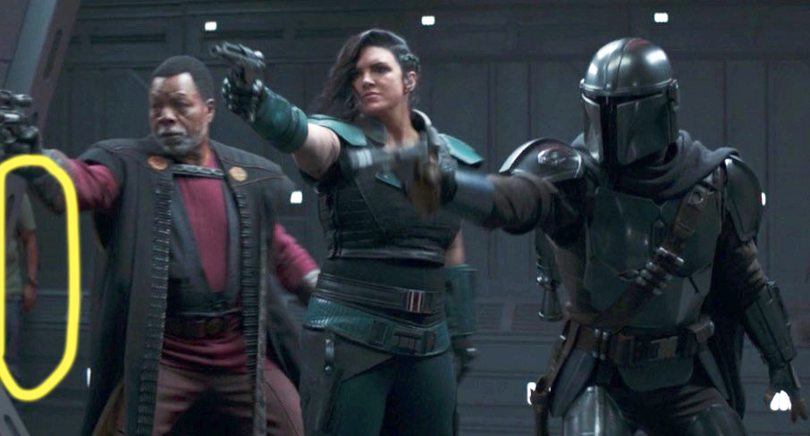 The Mandalorian goof shows man in jeans