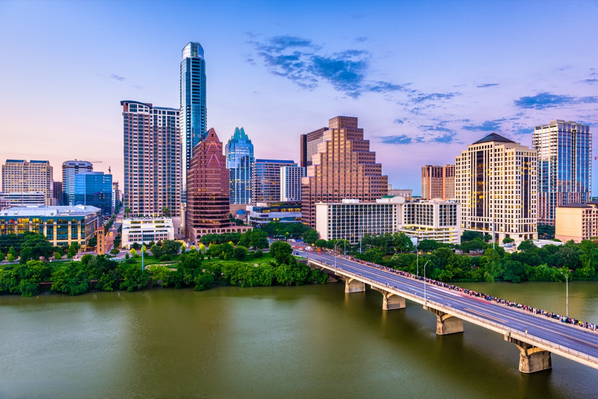 cityscape photo of buildings, highway, and lake in Austin, Texas