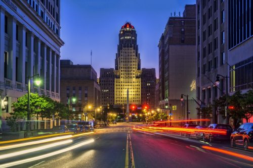 cityscape photo of City Hall and the downtown area of Buffalo, New York