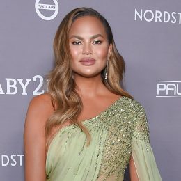 Chrissy Teigen arrives for the 2019 Baby2Baby Gala Presented by Paul Mitchell on November 09, 2019 in Culver City, CA
