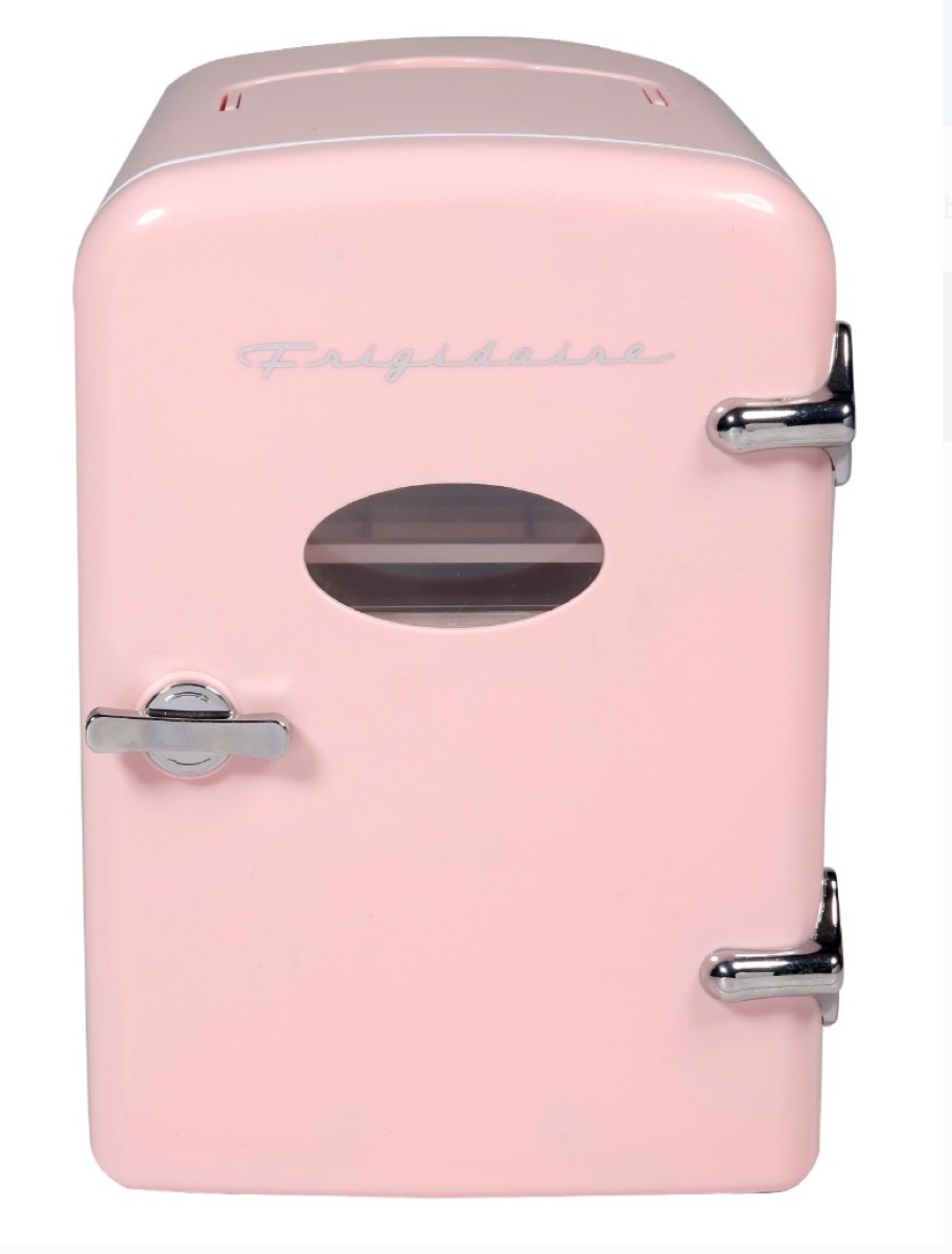 pink mini fridge