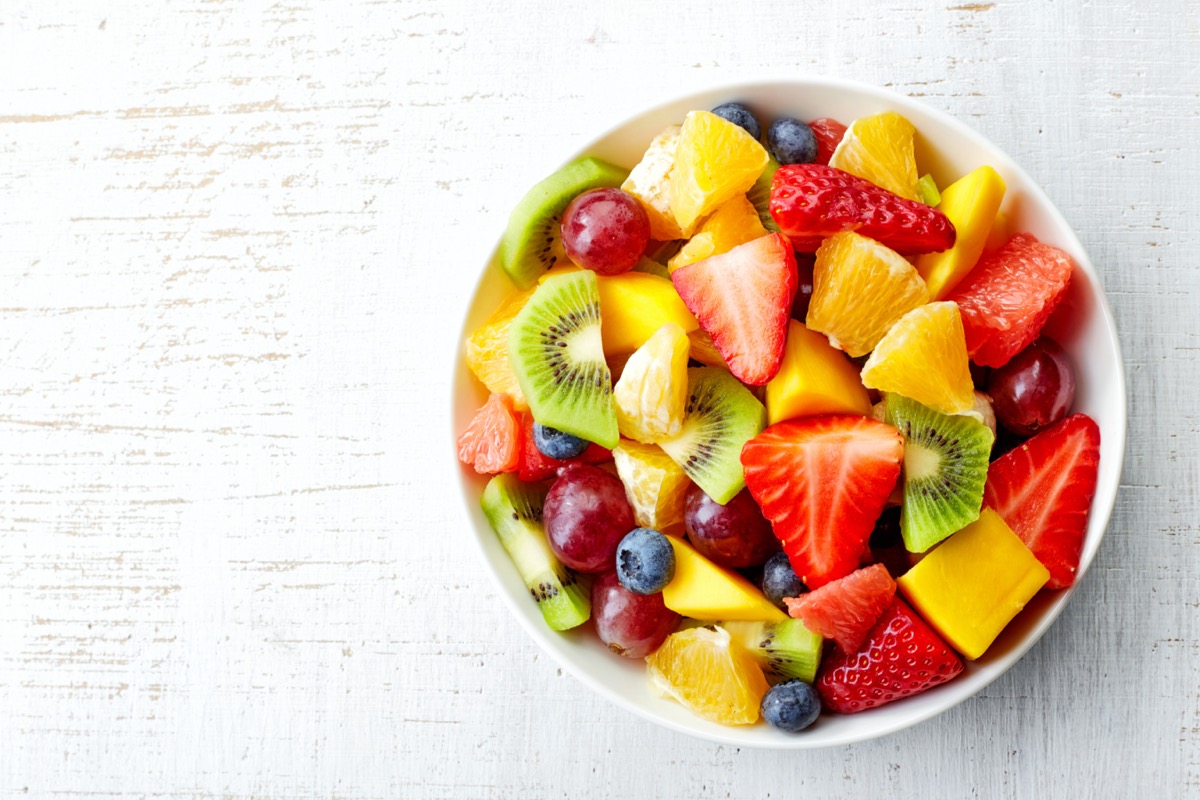 fruit salad on table