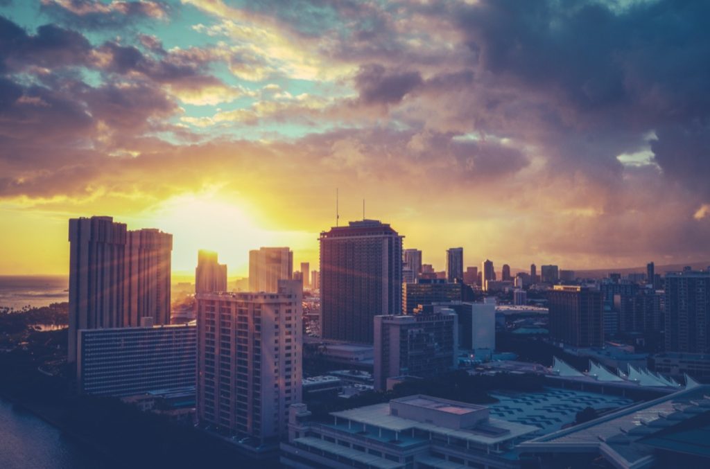 cityscape photo of Honolulu, Hawaii at sunrise