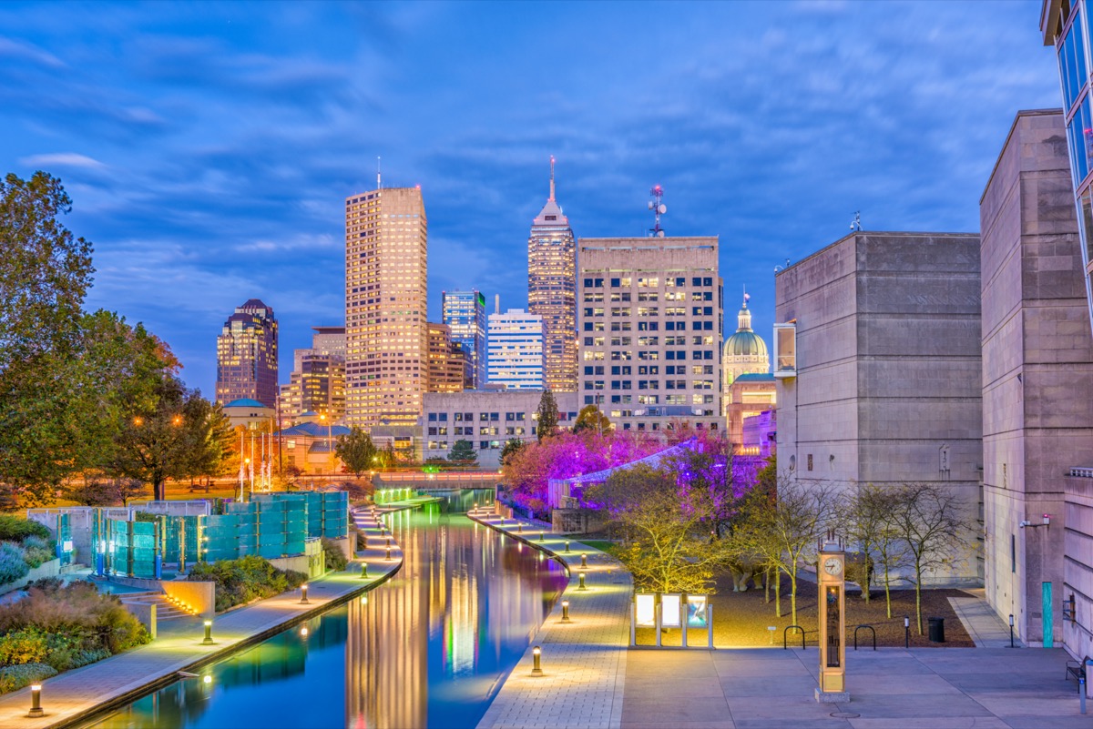 cityscape photo of Indianapolis, Indiana at night