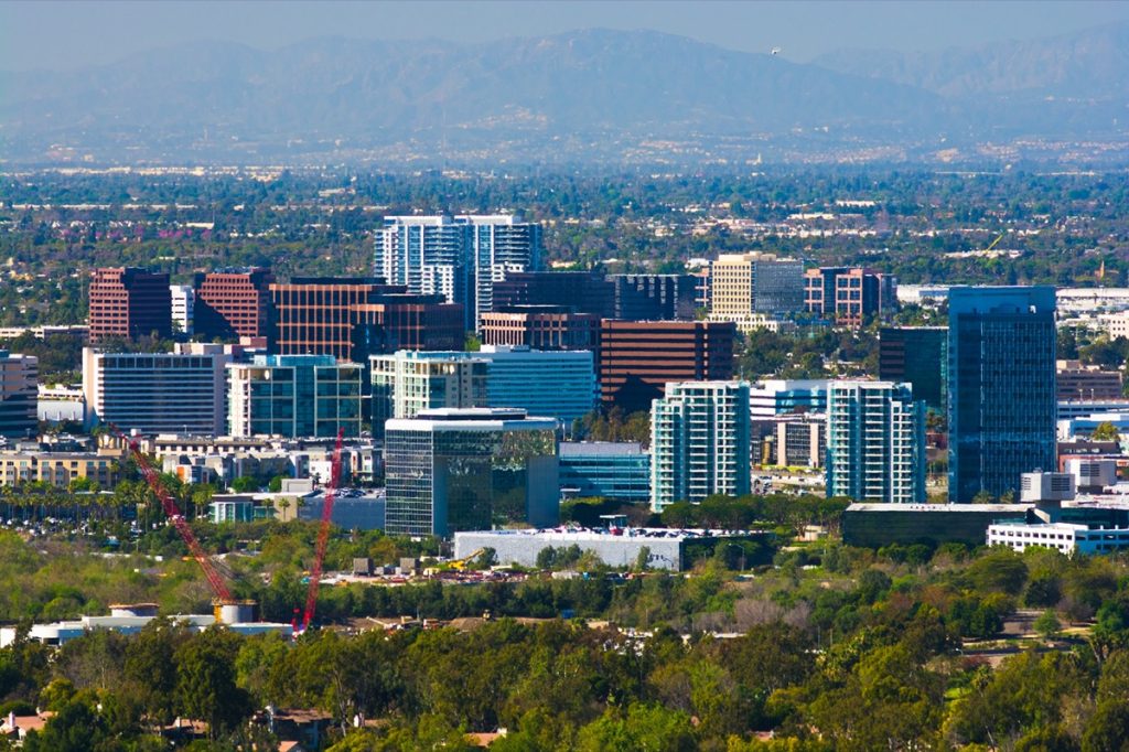 cityscape photo of downtown Irvine, California