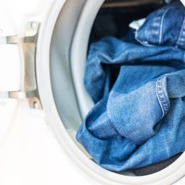 Jeans in washing machine