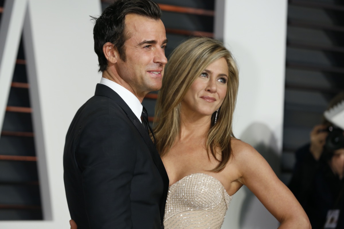 Jennifer Aniston and Justin Theroux at the Vanity Fair Oscar Party in 2015