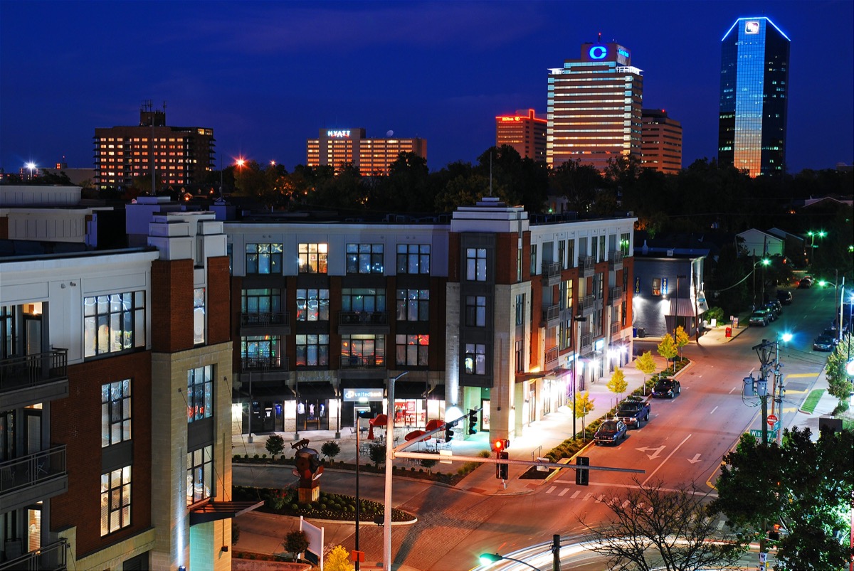 cityscape photo of downtown Lexington, Kentucky at night