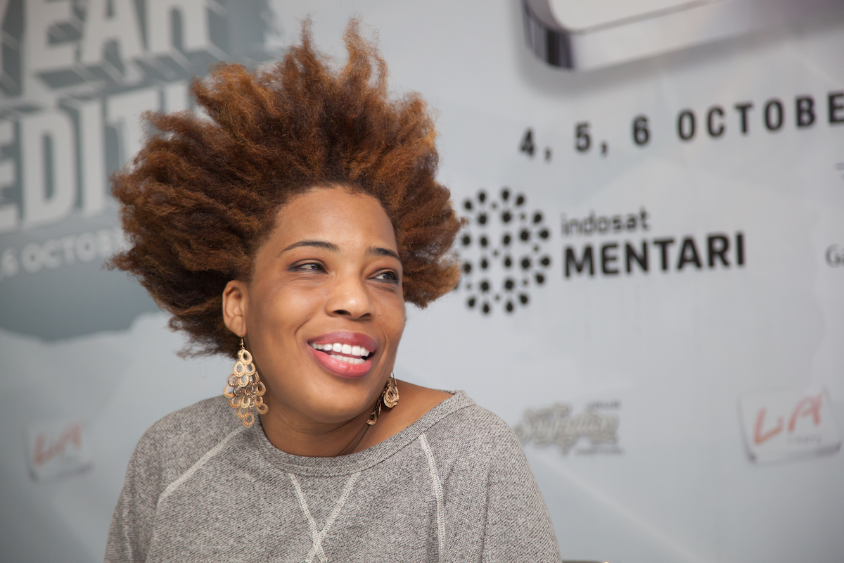 American singer, Macy Gray is giving a press conference at the 6th LA Lights Java Soulnation Festival 2013 on October 6, 2013 in Jakarta, Indonesia.
