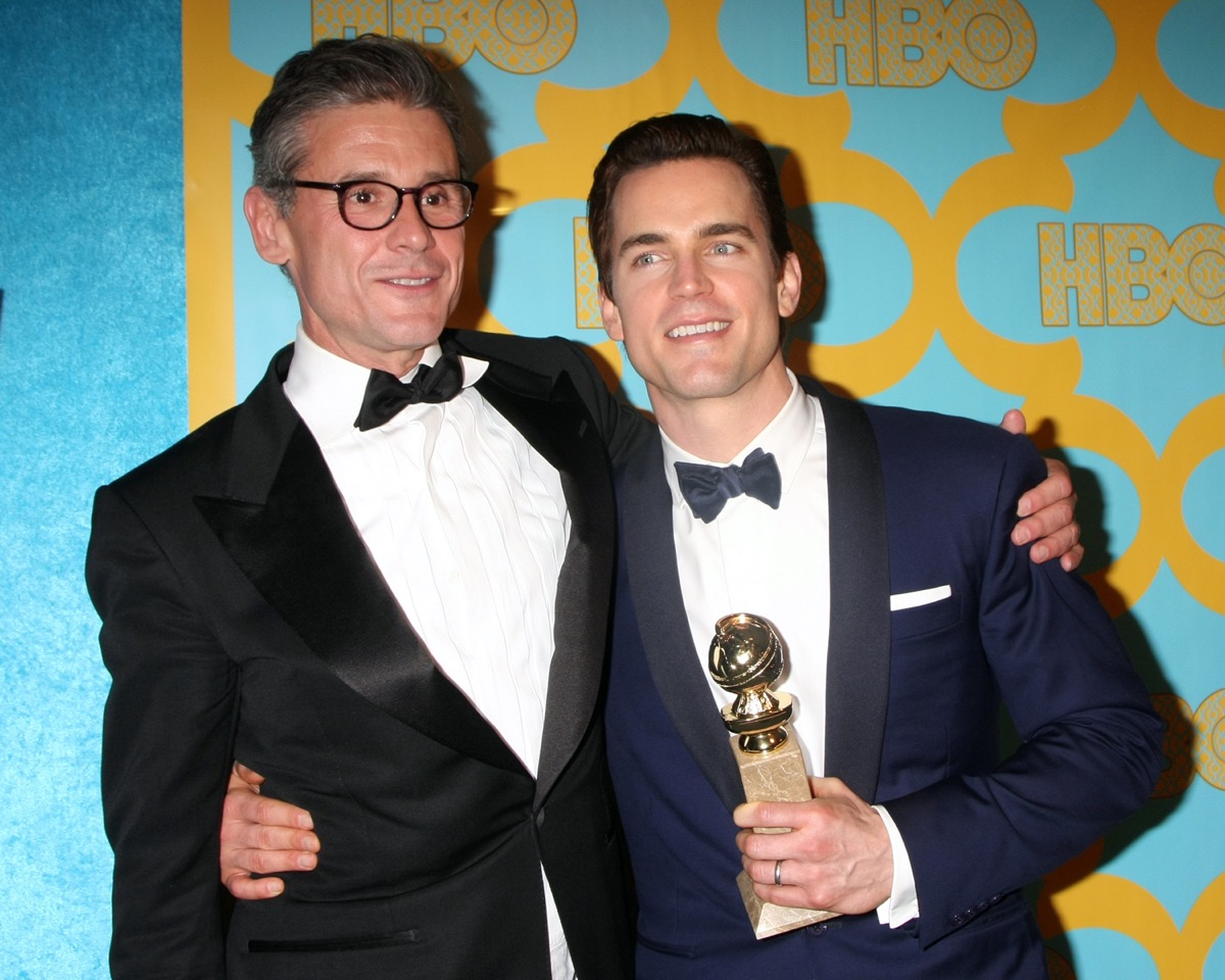 Simon Halls and Matt Bomer at the HBO Post Golden Globe Party