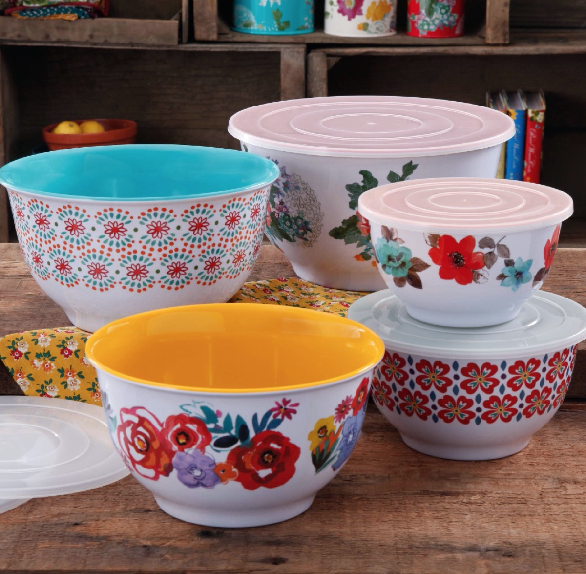 colorful mixing bowls