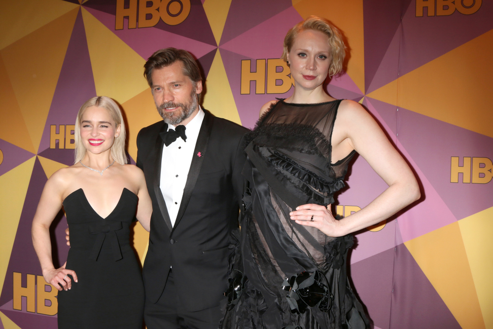 Emilia Clarke, Nikolaj Coster-Waldau, Gwendoline Christie at the HBO Post Golden Globe Party