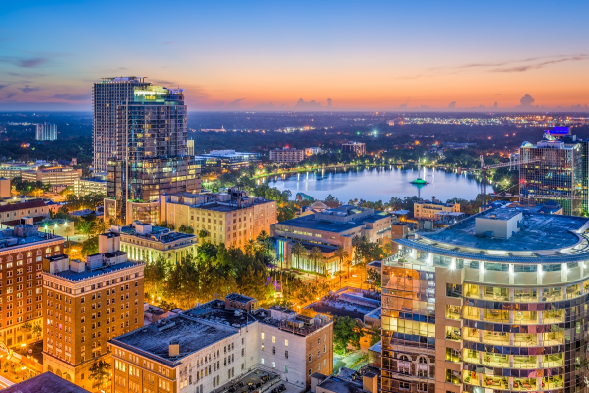 cityscape photo of the downtown area of Orlando, Florida