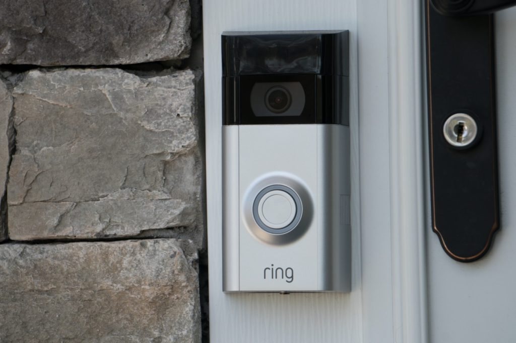 Ring doorbell installed outside the house