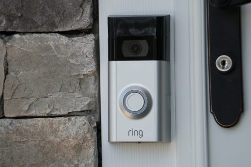 ring doorbell mounted outside home
