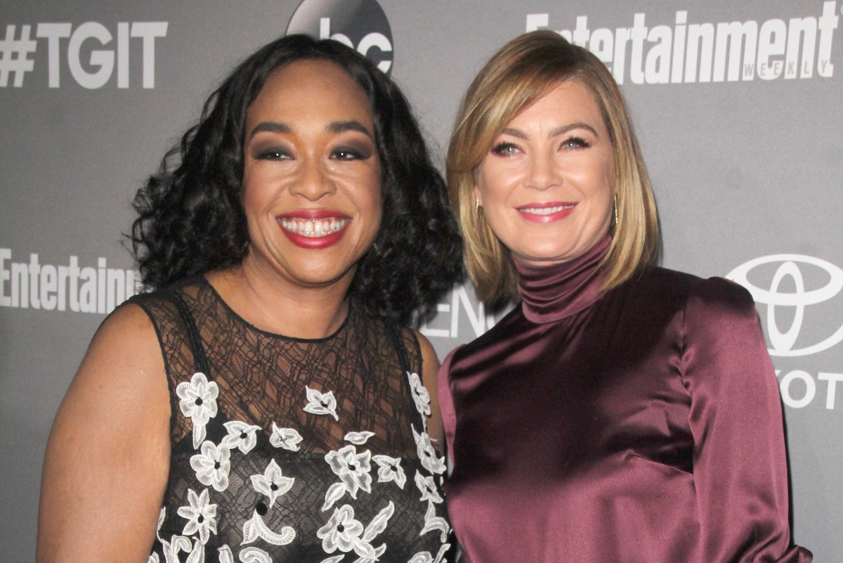 Shonda Rhimes, Ellen Pompeo at the TGIT 2015 Premiere Event Red Carpet at the Gracias Madre on September 26, 2015 in Los Angeles, CA