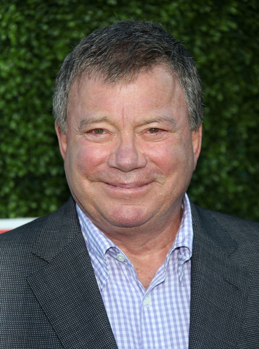 William Shatner wears a plaid shirt and grey jacket at the CBS Summer Press Tour in 2011