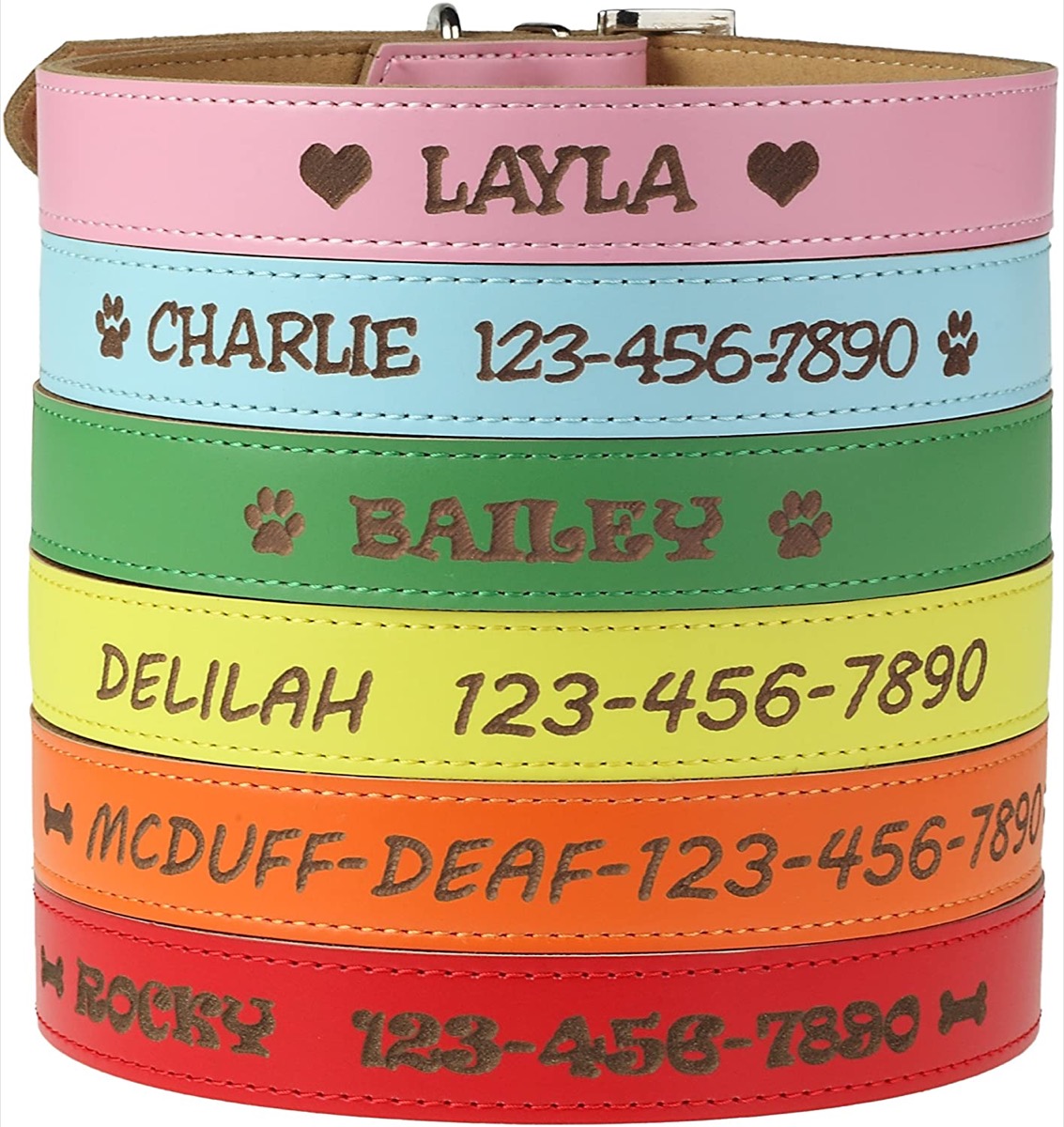 Engraved dog collars in many colors