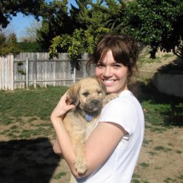 Mandy Moore with her dog Joni