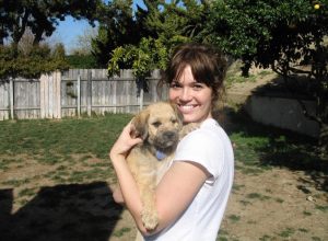 Mandy Moore with her dog Joni