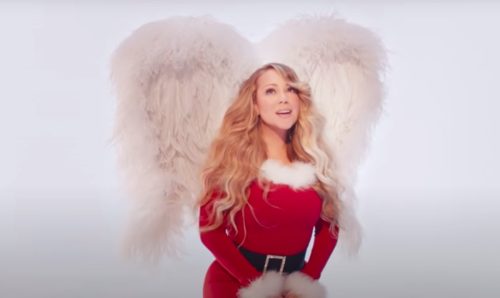 Mariah Carey in the video for "All I Want for Christmas Is You (Make My Wish Come True Edition)"
