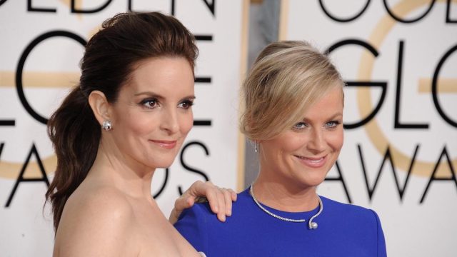 Tina Fey, Amy Poehler at arrivals for The 72nd Annual Golden Globes Awards 2015