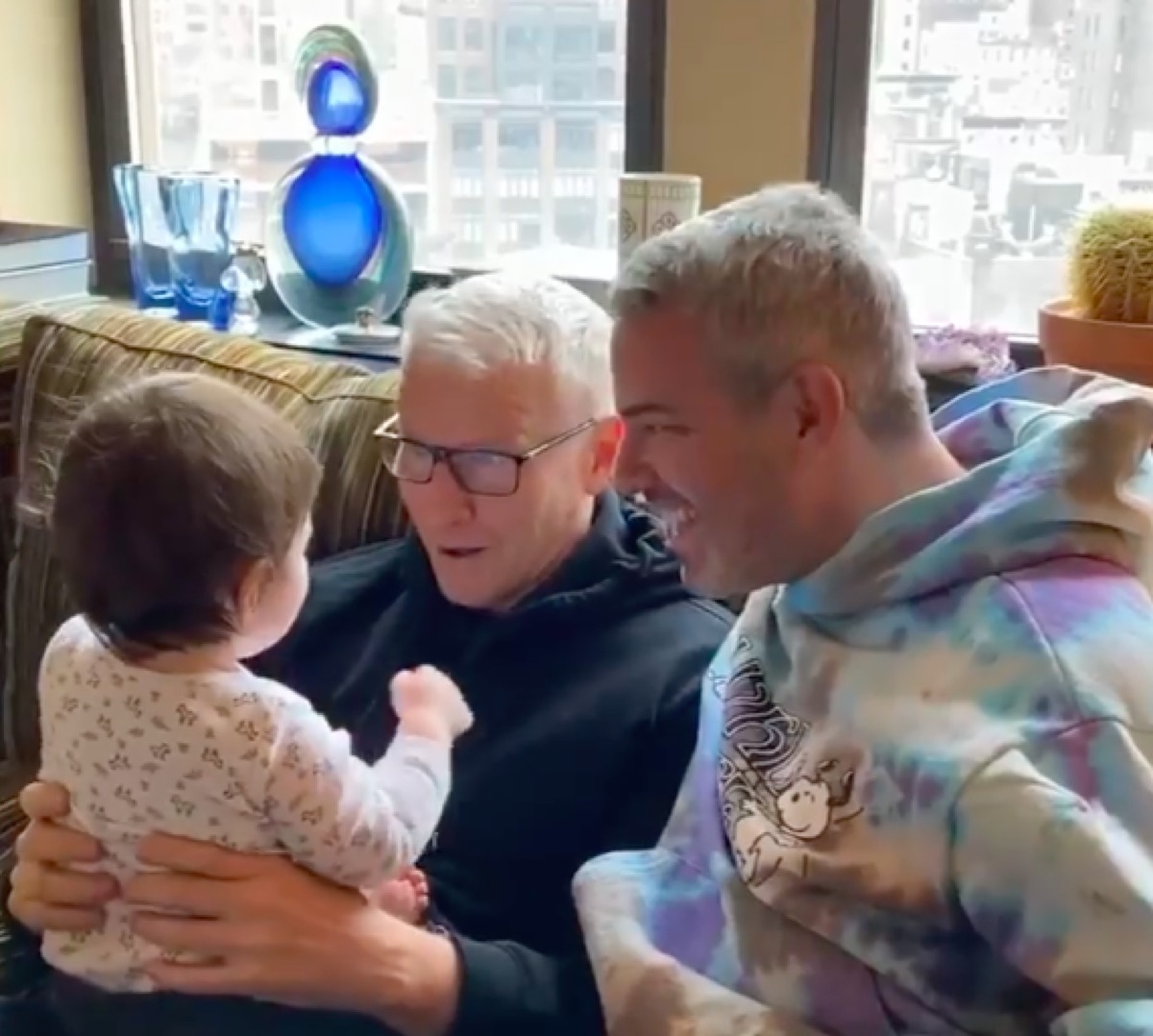 Anderson Cooper and Andy Cohen with baby Benjamin Cohen