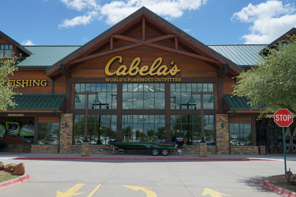the outside of a Cabela's Store in Allen, Texas