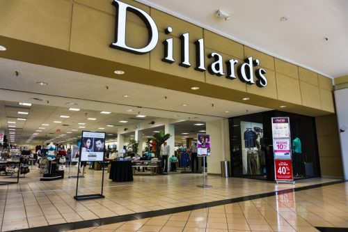 the front of a Dillard's Department Store in a mall in Altamonte Springs, Florida