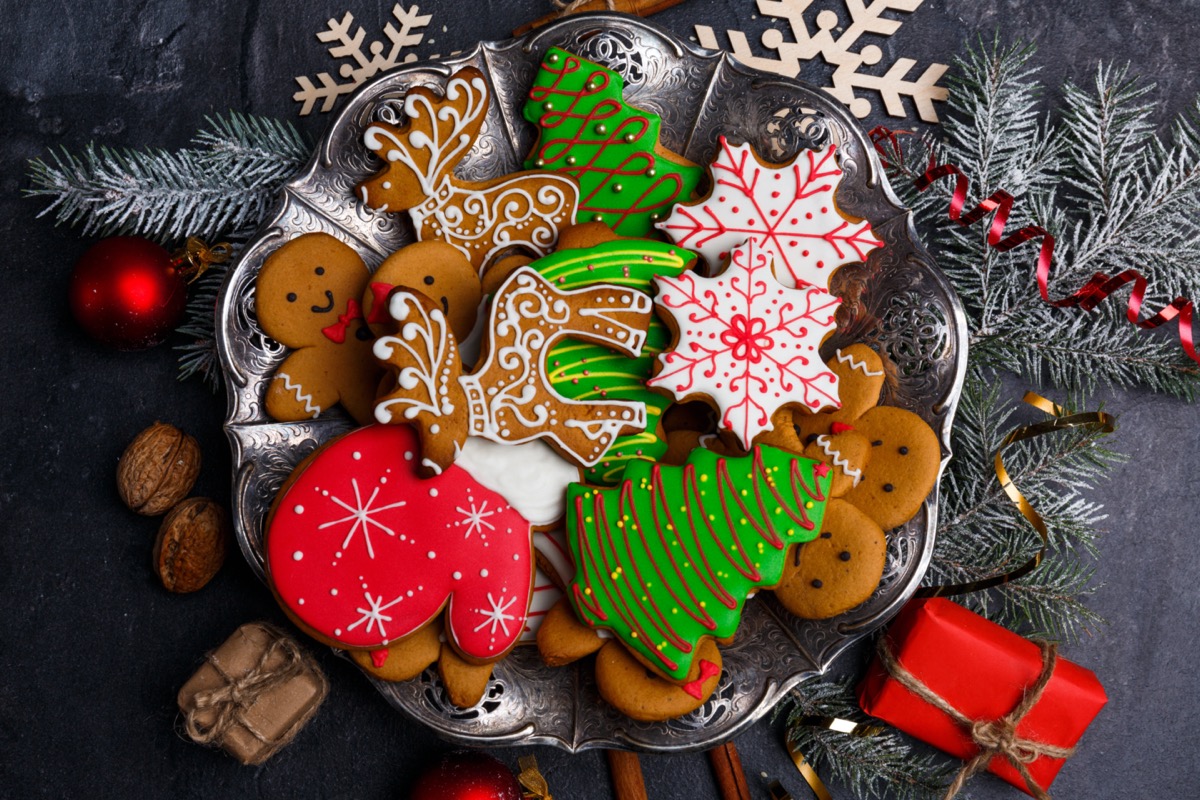 plate of holiday cookies