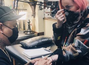 madonna posts instagram of her getting her first tattoo