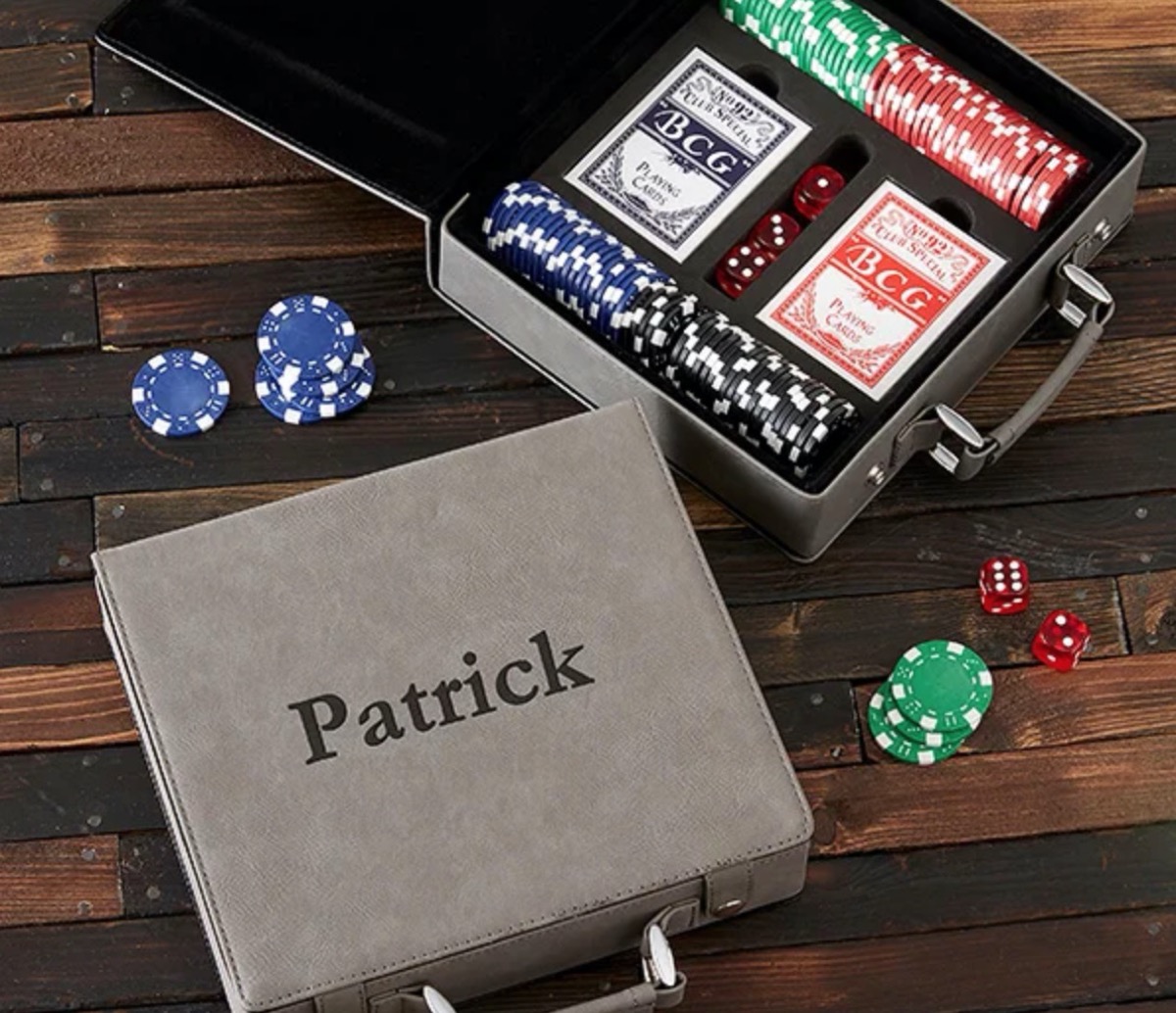 personalized poker set