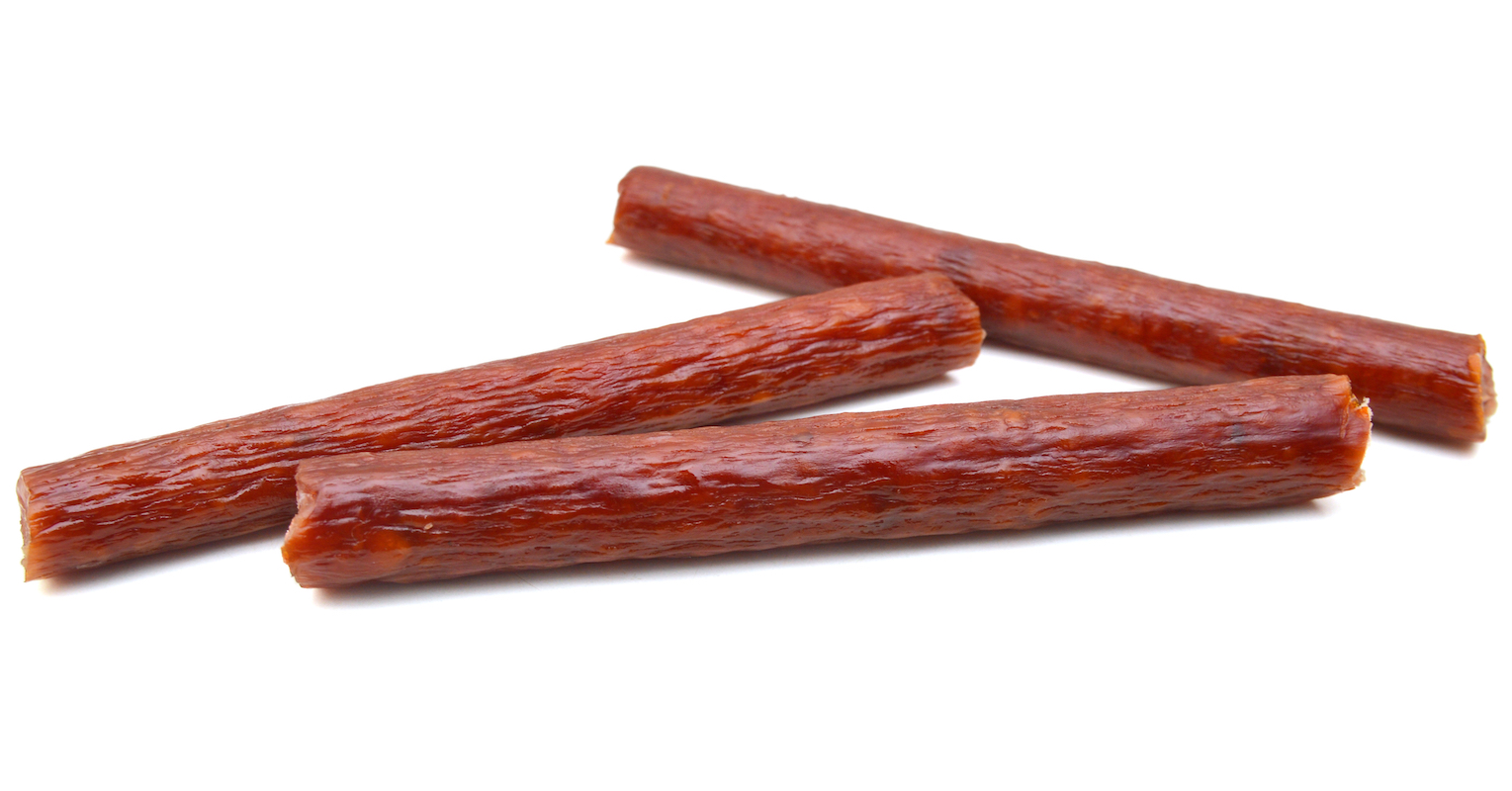 Smoked thin pork meat stick snack